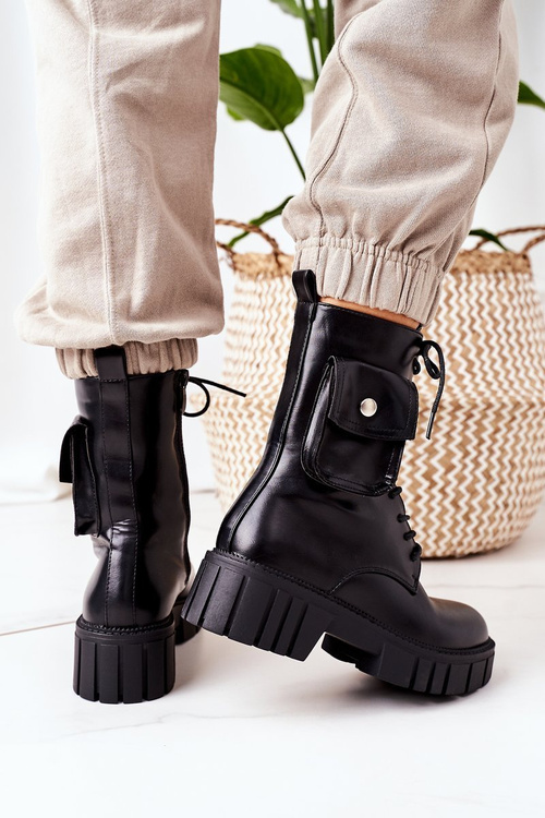 Утеплені черевики з кишенею Чорні чудові