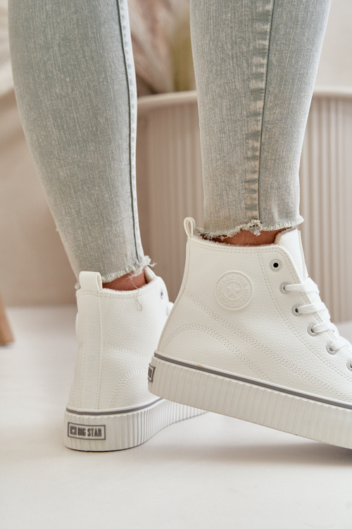 Жіночі утеплені кросівки з еко шкіри Big Star OO274788 Білі