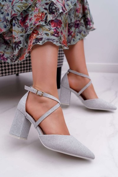 Жіночі туфлі на шпильці Brocade Silver Perset