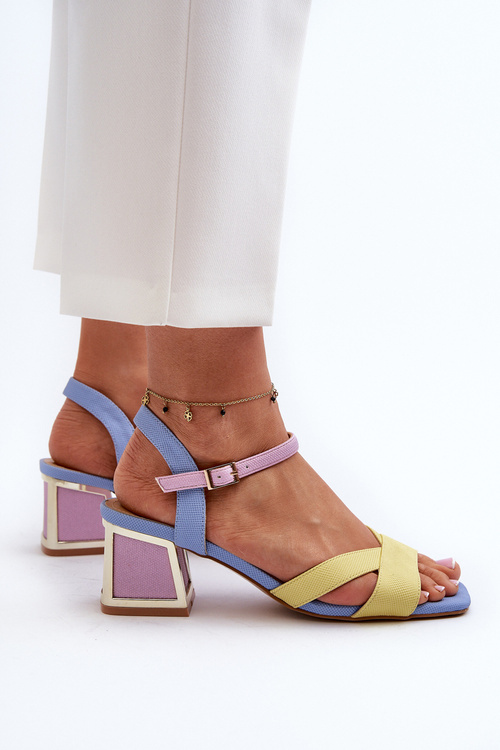 Жіночі босоніжки Pastel на підборах D&A CR482 жовті