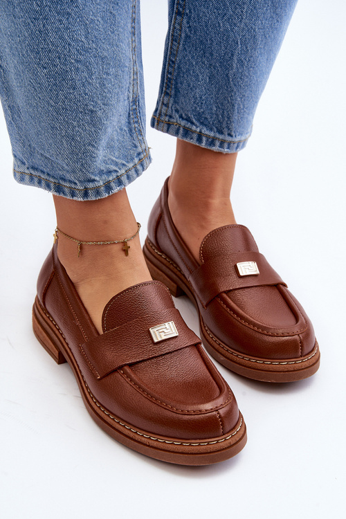 Жіночі лофери на платформі Laura Messi 2392 Dark Gold