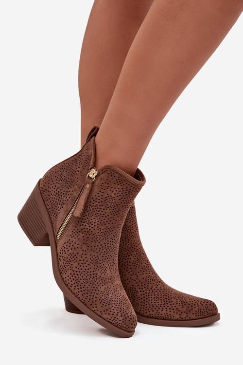 Жіночі ковбойські чоботи на підборах S.Barski HY52-538 коричневі