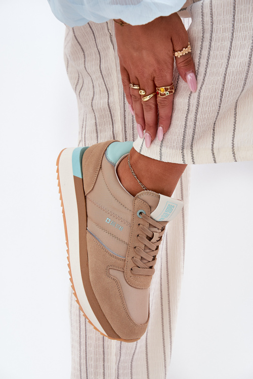 Жіночі Замшеві Кросівки Big Star RR274A048 HI-POLY SYSTEM Темно-бежеві