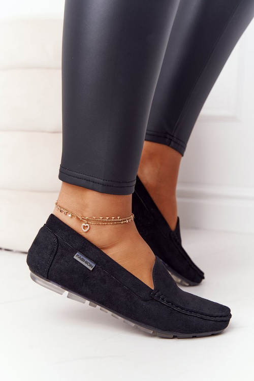 Жіночі замшеві лофери чорні San Marino