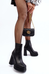 Жіночі чоботи на підборах і платформі Black Sandstra 