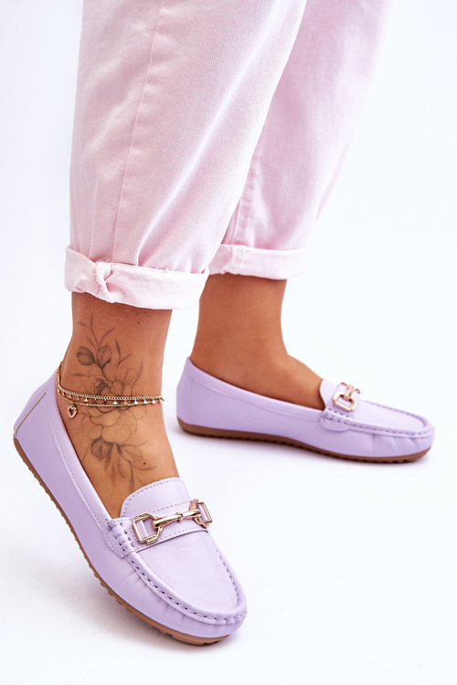 Класичні шкіряні лофери фіолетового кольору Verona