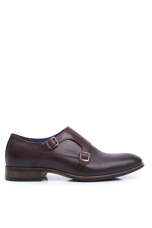 Чоловічі повсякденні шкіряні напівчоботи монки Нікополь коричневі 1720