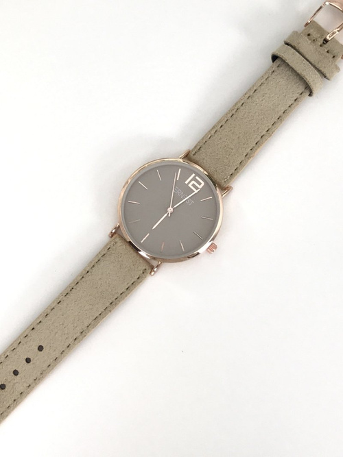 Жіночий годинник Ernest Manon Suede Olive Gold