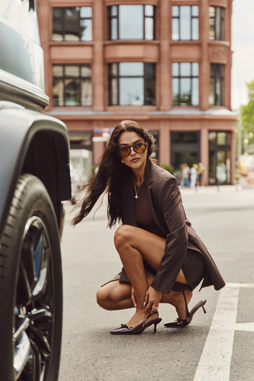 Лаковані туфлі на підборах з бантом бордові Olvena