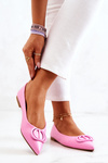 Шкіряні балетки з гострим носом Рожева Rachelle