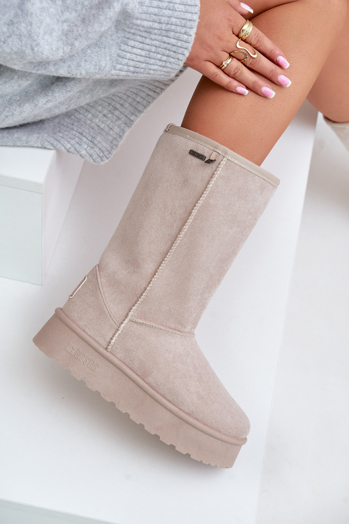 Високі зимові черевики на платформі Big Star OO274894 Світло-бежевий