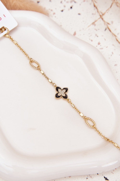 Браслет з конюшиною з нержавіючої сталі золота