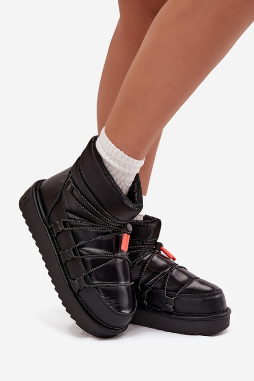 Жіночі зимові черевики на платформі DFranklin DFSH370020 Чорні