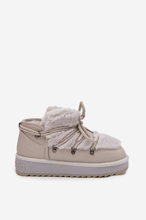 Низькі снігові чоботи на платформі з хутром D.Franklin DFSH370011 Світло-сірі