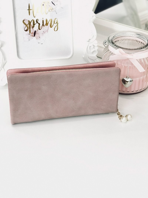 Великий жіночий гаманець пудрово-рожевий