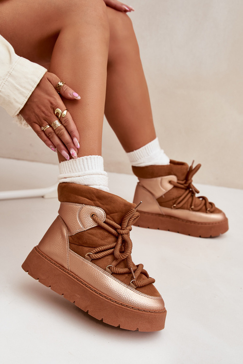 Низькі Жіночі Снігоступи З Утеплювачем І Густими Зав'язками Camel Xarina