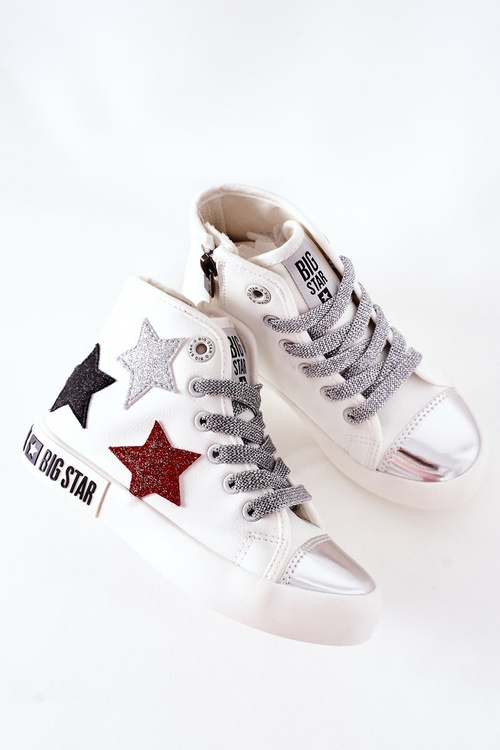 Високі дитячі кросівки на блискавці BIG STAR II374029 Білі