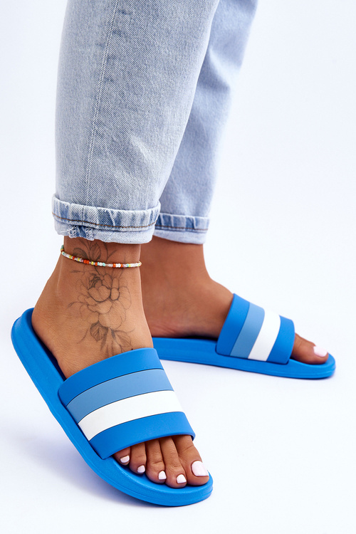 Жіночі смугасті тапочки Navy Blue Vision