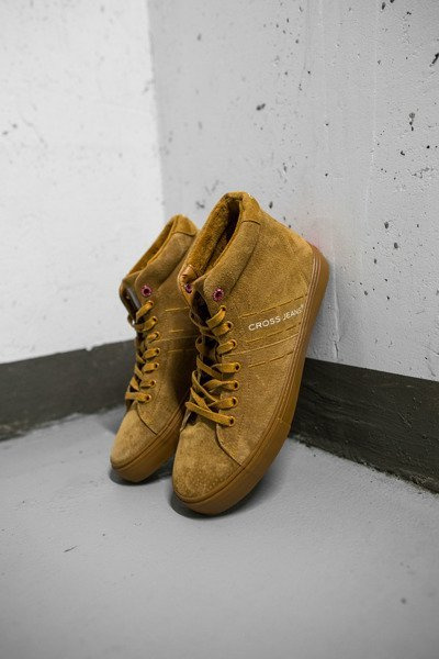 Чоловічі високі кросівки Cross Jeans Leather Suede Camel EE1R4054C