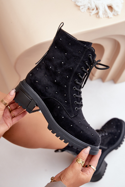 Жіночі робочі черевики D&A з прикрасами, чорні MR880-017