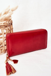 Великий жіночий гаманець з підвіскою червоного кольору
