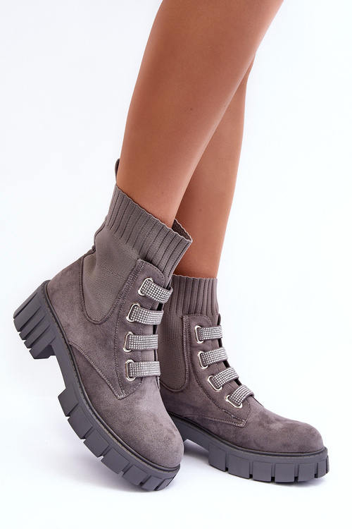 Носок Ботильйони замшеві сірі Hope