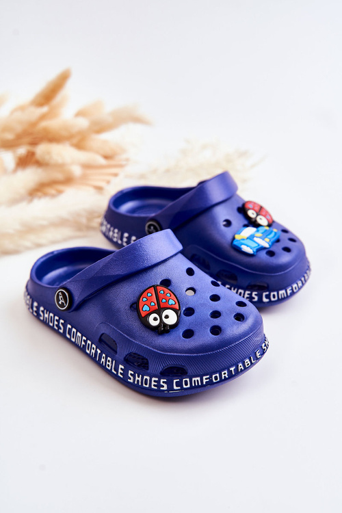 Дитячі світлі тапочки Crocs з декором Navy Blue Bertis