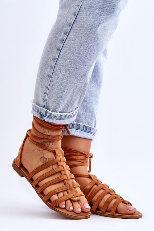 Жіночі замшеві римські босоніжки Camel Semper