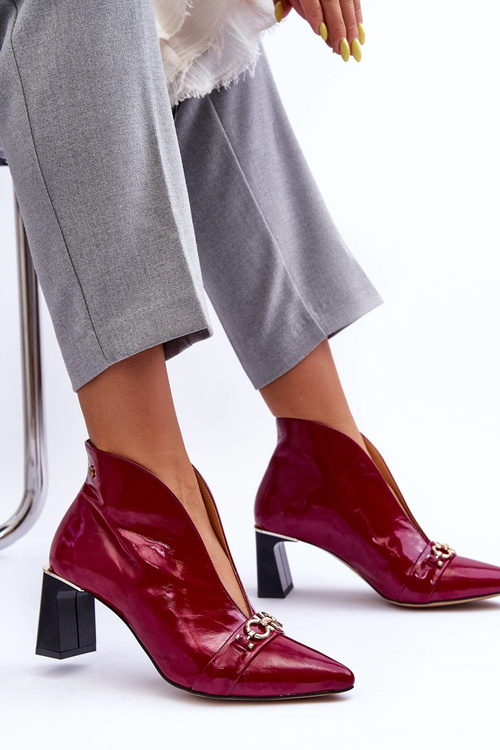 Чоботи шкіряні на підборах Maciejka 05262-15 Фуксія