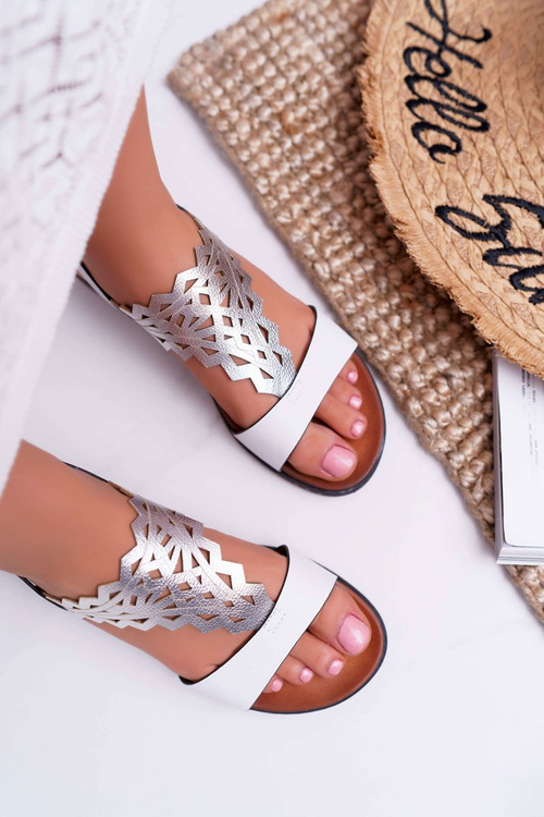 Жіночі сандалі на плоскій підошві Sergio Leone SK011 White Lirielle