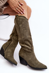 Жіночі ковбойські чоботи на каблуці Green Sloana