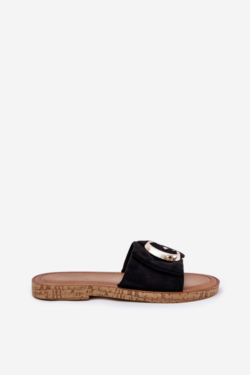 Плоскі Жіночі Сандалі З Декоративним Елементом Чорні Nellodra