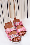Жіночі Сандалі З Пряжками І Блиском Рожеві S.Barski RB51-006