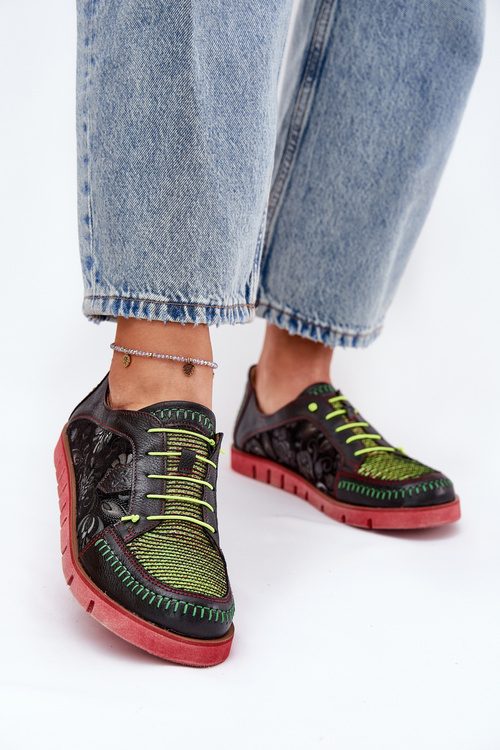 Шкіряні Чоботи Для Жінок З Візерунком Maciejka 06784-20 Чорні