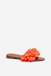 Жіночі тапочки на плоскій підошві з бахромою Помаранчевий Rialle