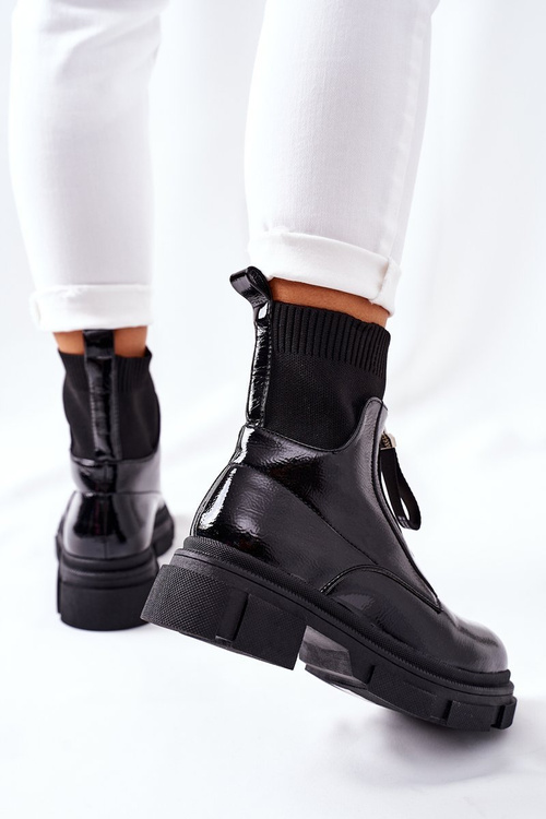 Чоботи на масивній підошві Чорні Чикаго