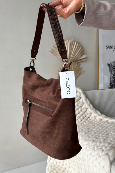 Сумка з еко замші шоколадна Deliane