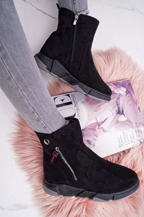 Жіночі спортивні черевики утеплені чорні SJ1938 Nefera