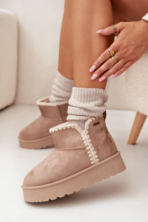 Жіночі Снігоступи На Платформі З Швами Big Star SS274129 Бежеві