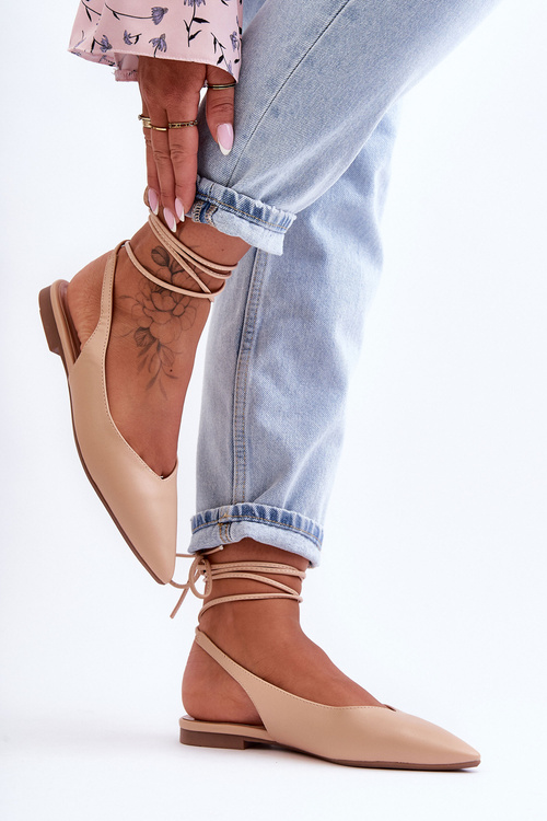 Жіночі мереживні балетки голого кольору Lilly Ann