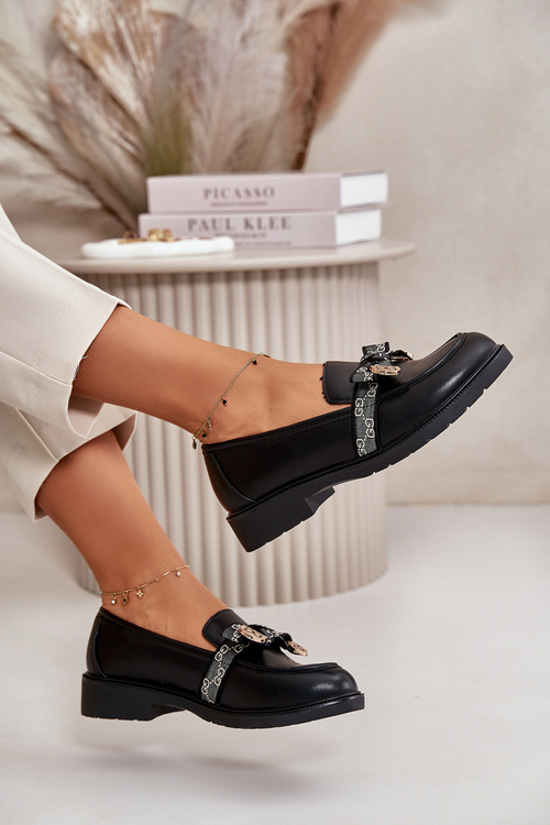 Жіночі мокасини з бантом S.Barski HY42-331 Чорні