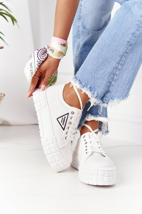 Жіночі кросівки на платформі білі Big City Life
