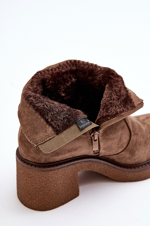 Жіночі чоботи на блискавці коричневого кольору Romella