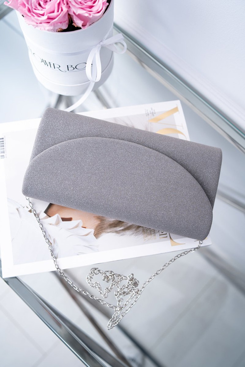 Жіноча сумочка з блискітками. Сіра клатч