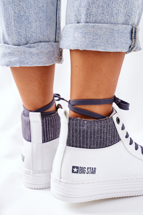 Високі утеплені кросівки Big Star II274144 біло-сірі