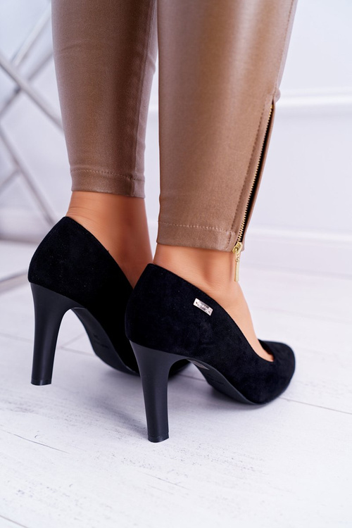 Жіночі чорні замшеві туфлі Sergio Leone Campbell на шпильці