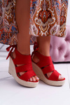 Червоні жіночі босоніжки Yenga на підборах