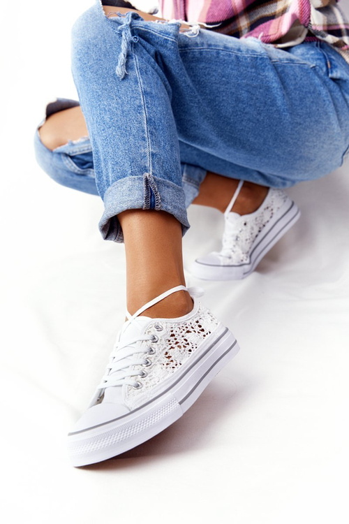 Жіночі мереживні кросівки Кендіс білі