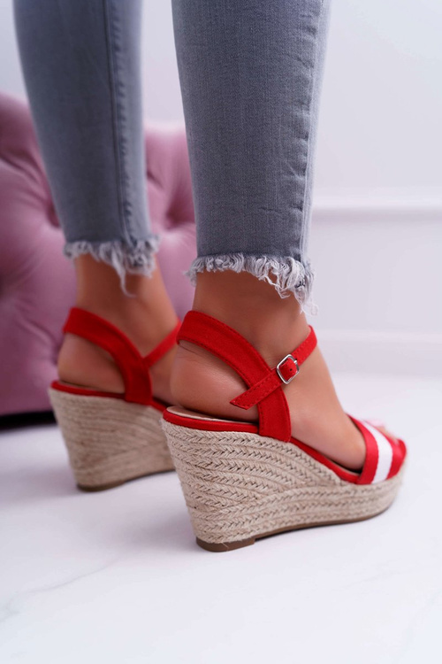 Жіночі босоніжки на підборах Linen Red Renew