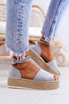 Босоніжки еспадрільї на платформі Сині Jeannie